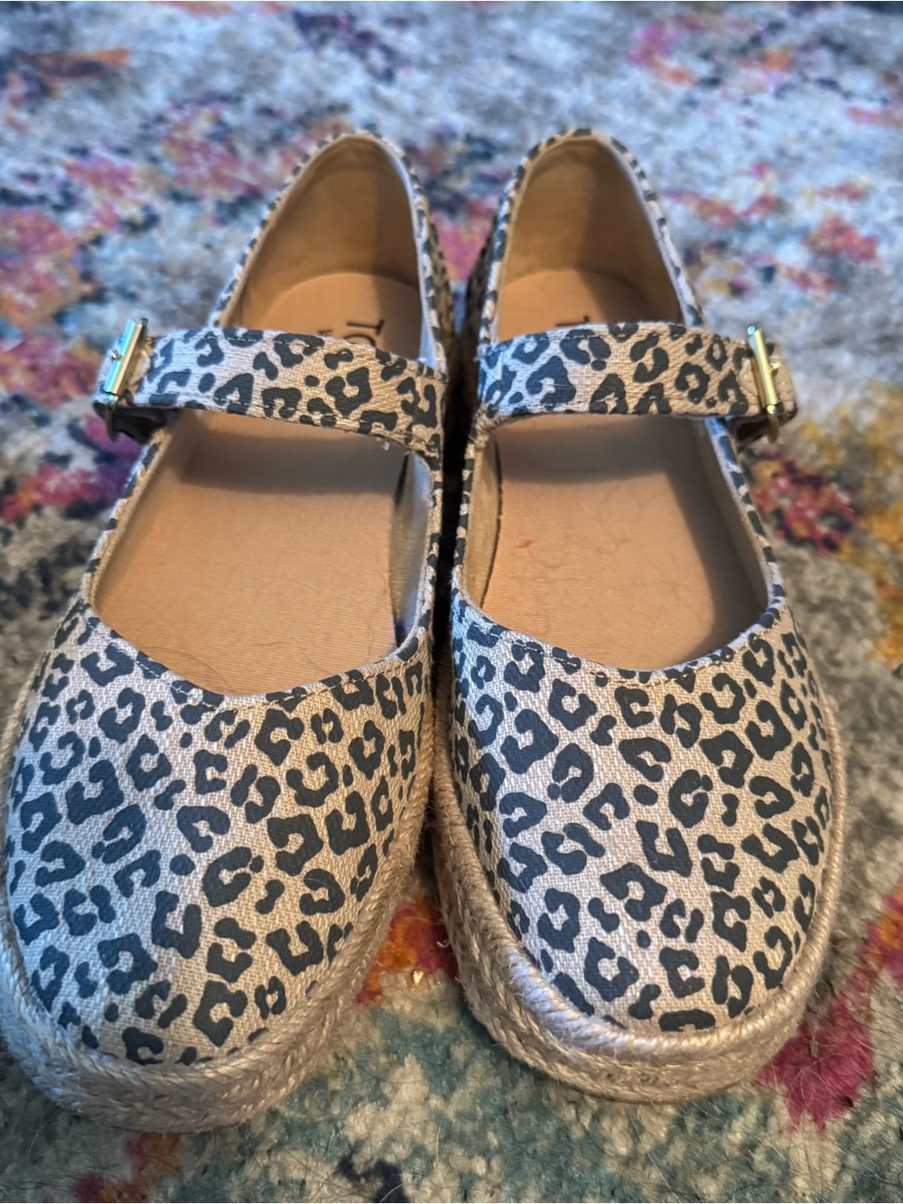Women’s Leopard Print Mary Jane Espadrille - Beige/Black